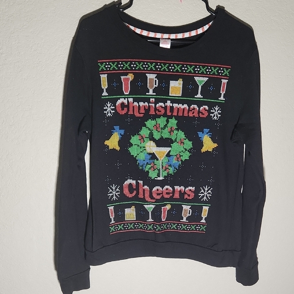 Holiday Time Ugly Christmas Sweater Festive Medium Black - Picture 1 of 7